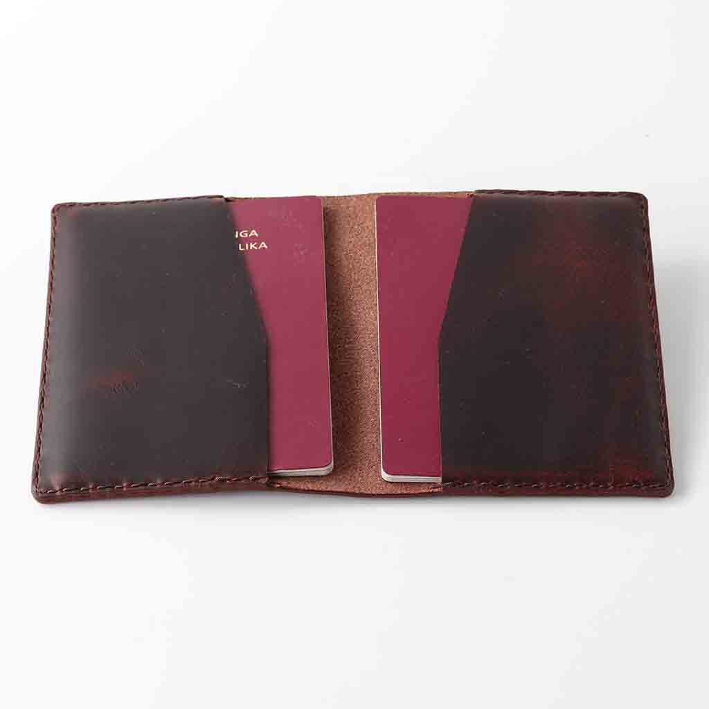 Double Passport Cover / Chocolate Leather