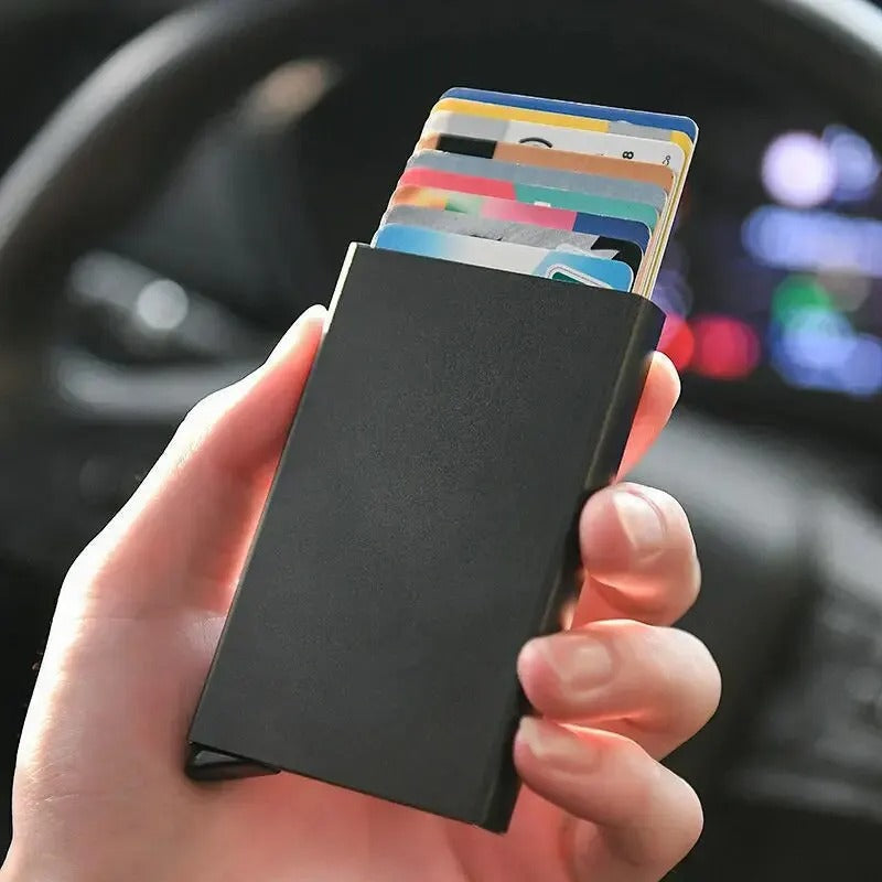 Slim Pop-Up Vertical Wallet - Compact RFID Credit Card Holder for Men & Women