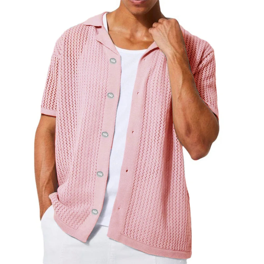 Devon Knitted Short-Sleeve Shirt