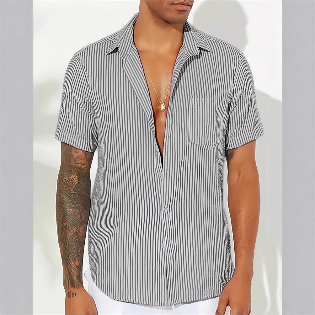 Pinstripe Summer Shirt — Short Sleeve