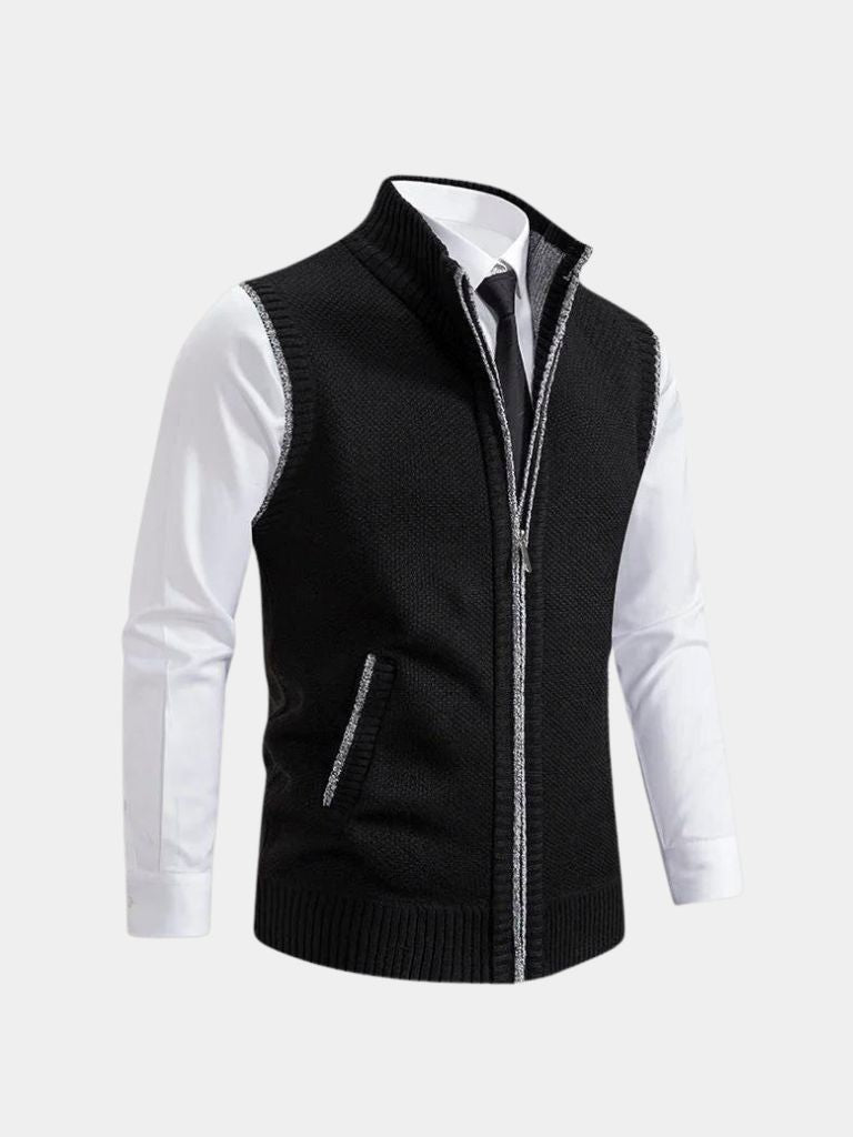 Elegant Full-Zip Sweater Vest - Fayymont
