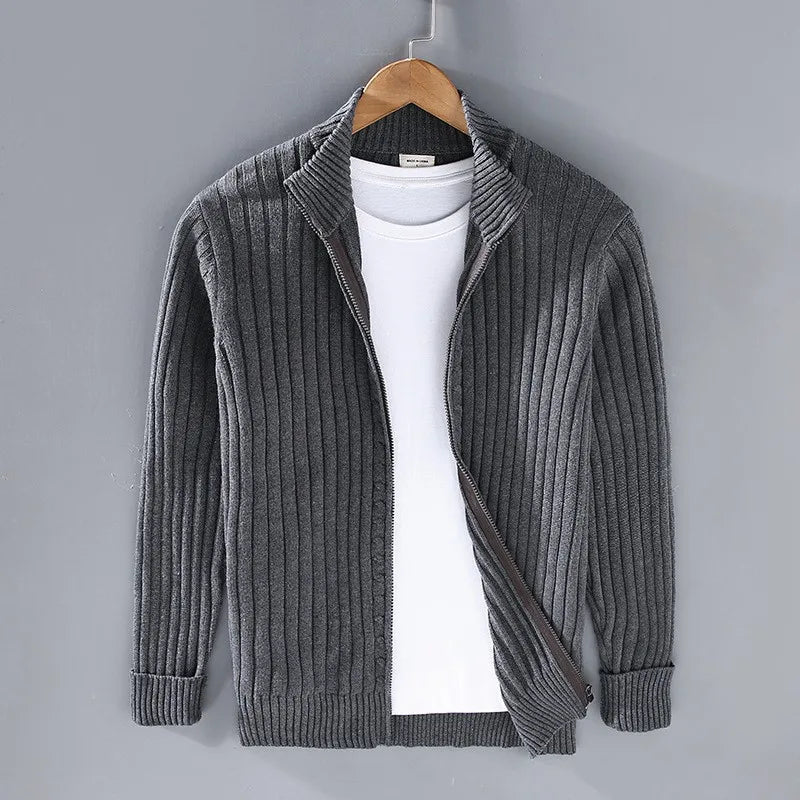 Thorne Knit Jacket (Ribbed Zip Cardigan)