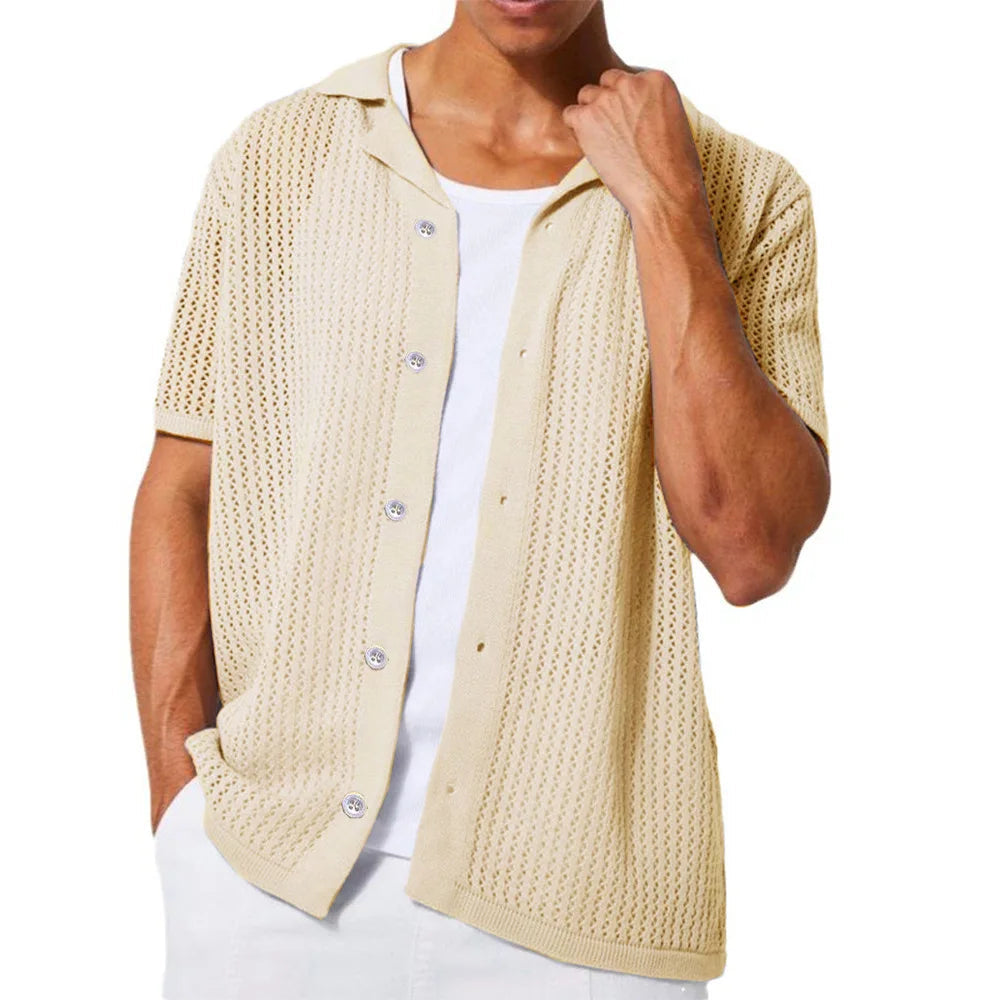 Devon Knitted Short-Sleeve Shirt