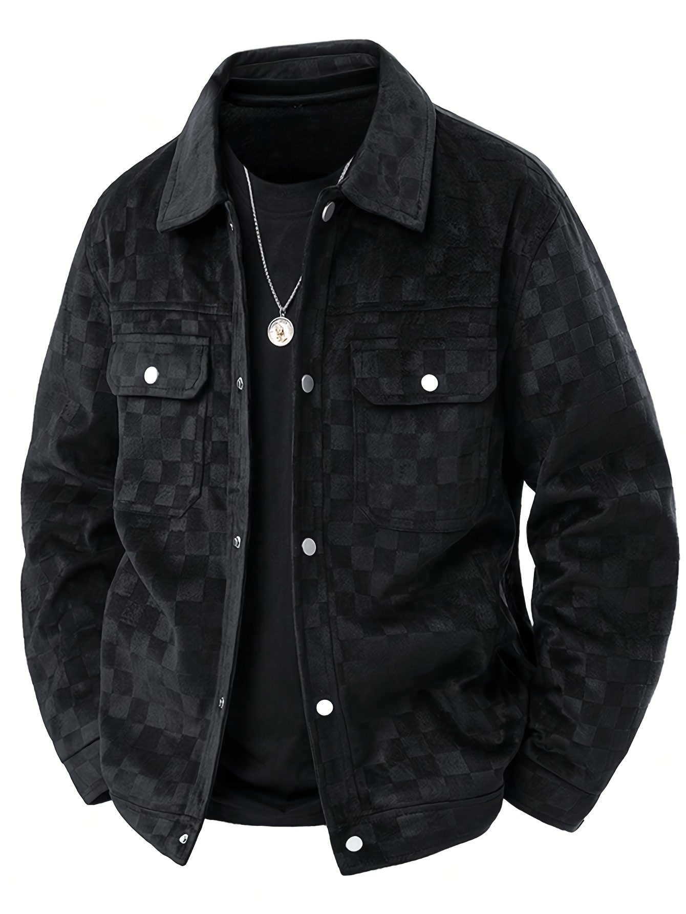 Mavrick Checkered Suede Jacket