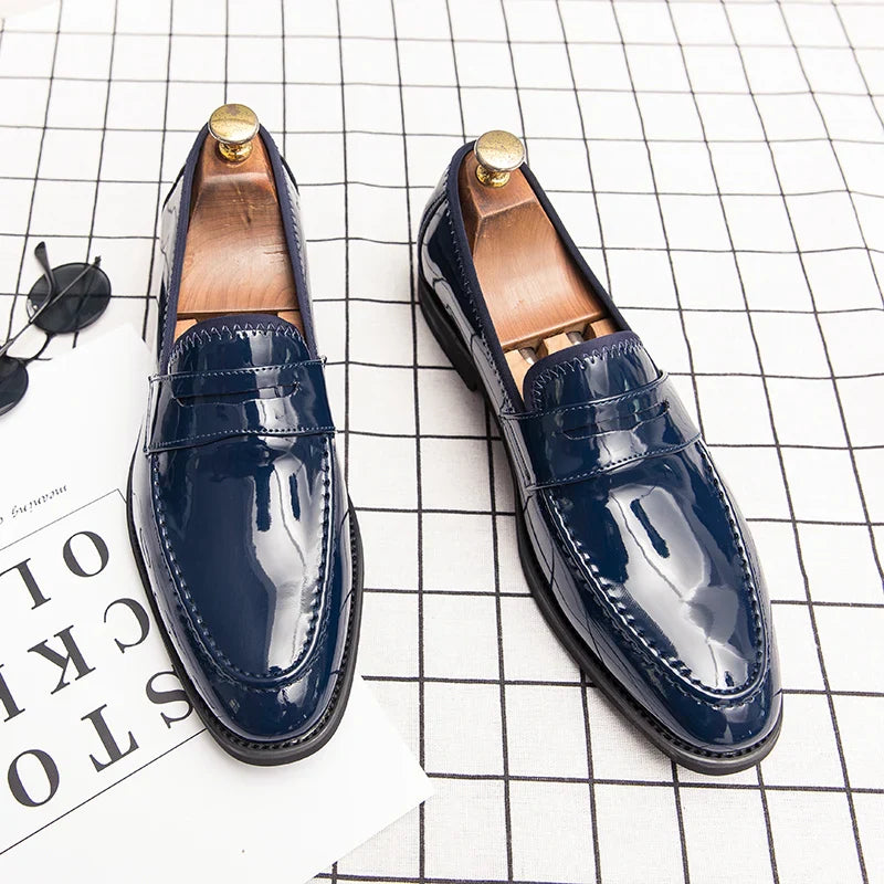 Oxford Navy Penny Loafers