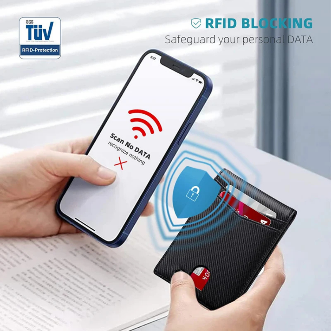 CarbonVault™ Duo – Ultra Slim RFID-Blocking Wallet | Premium Box + Free Sleeve (Save 20%)