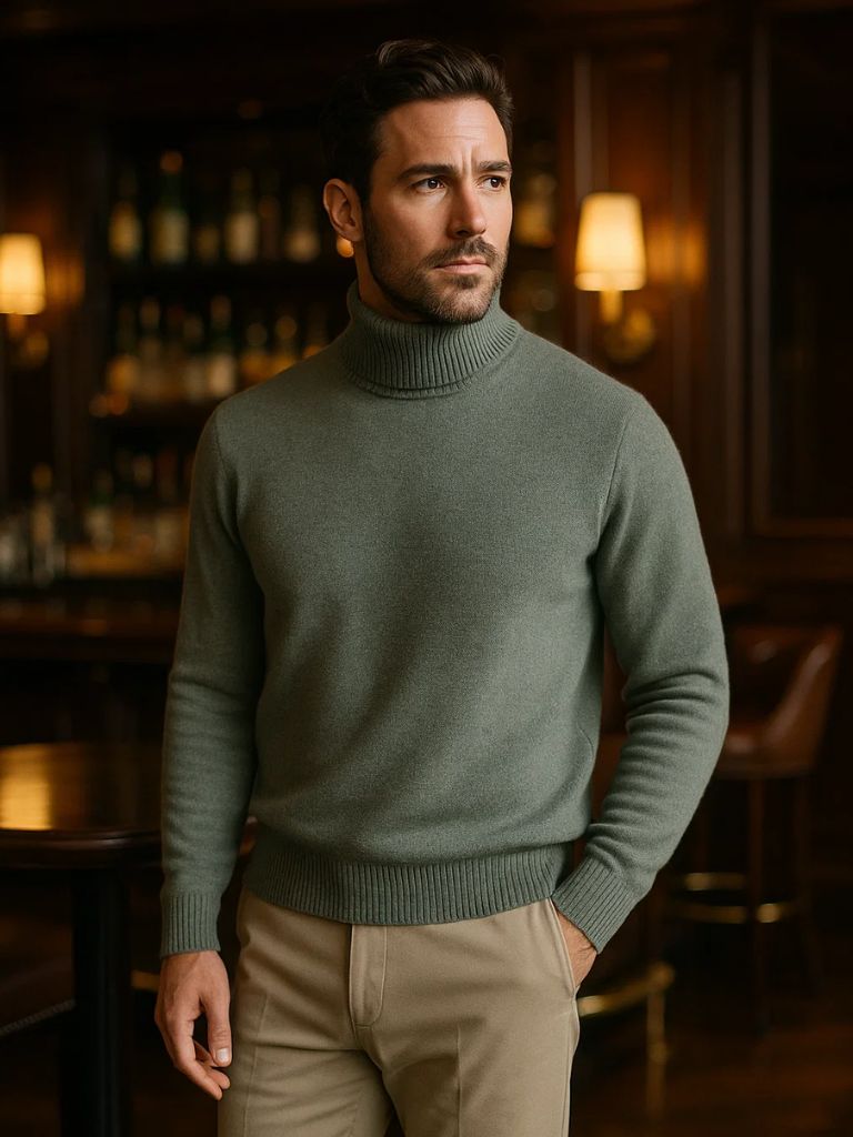 100% Merino Wool Turtleneck Sweater - Fayymont Co
