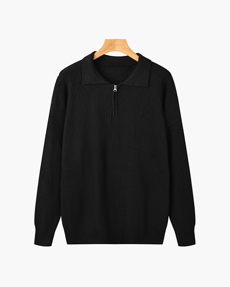 Cotton Zipped Sweater - Fayymont Co