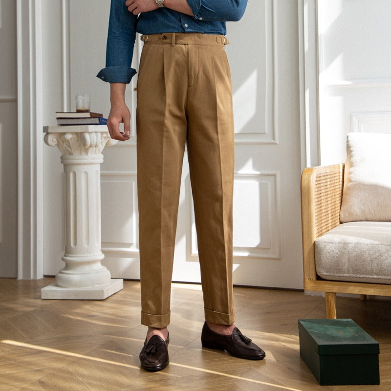 Cotton Twill Antibes Straight Fit Trousers