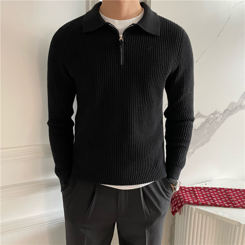 Cotton Zipped Sweater - Fayymont Co