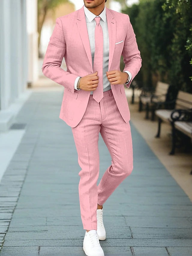 Men’s Two-Piece Suit – Lightweight Tailored Blazer and Trousers