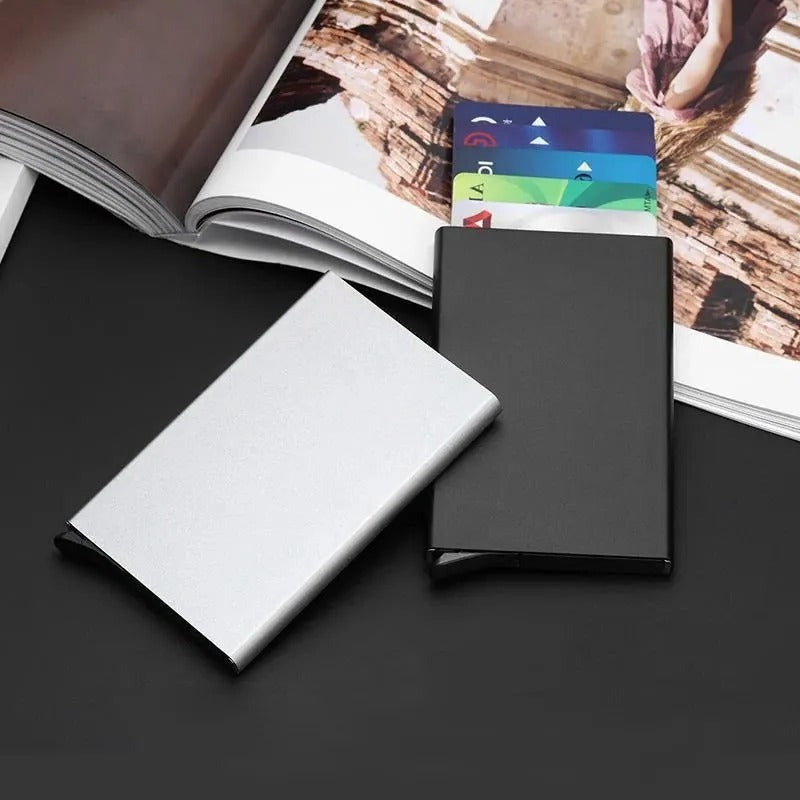 Slim Pop-Up Vertical Wallet - Compact RFID Credit Card Holder for Men & Women