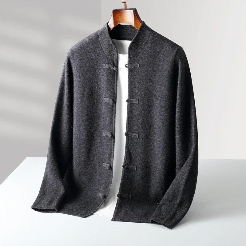 Cashmere Atelier Mandarin Collar Cardigan