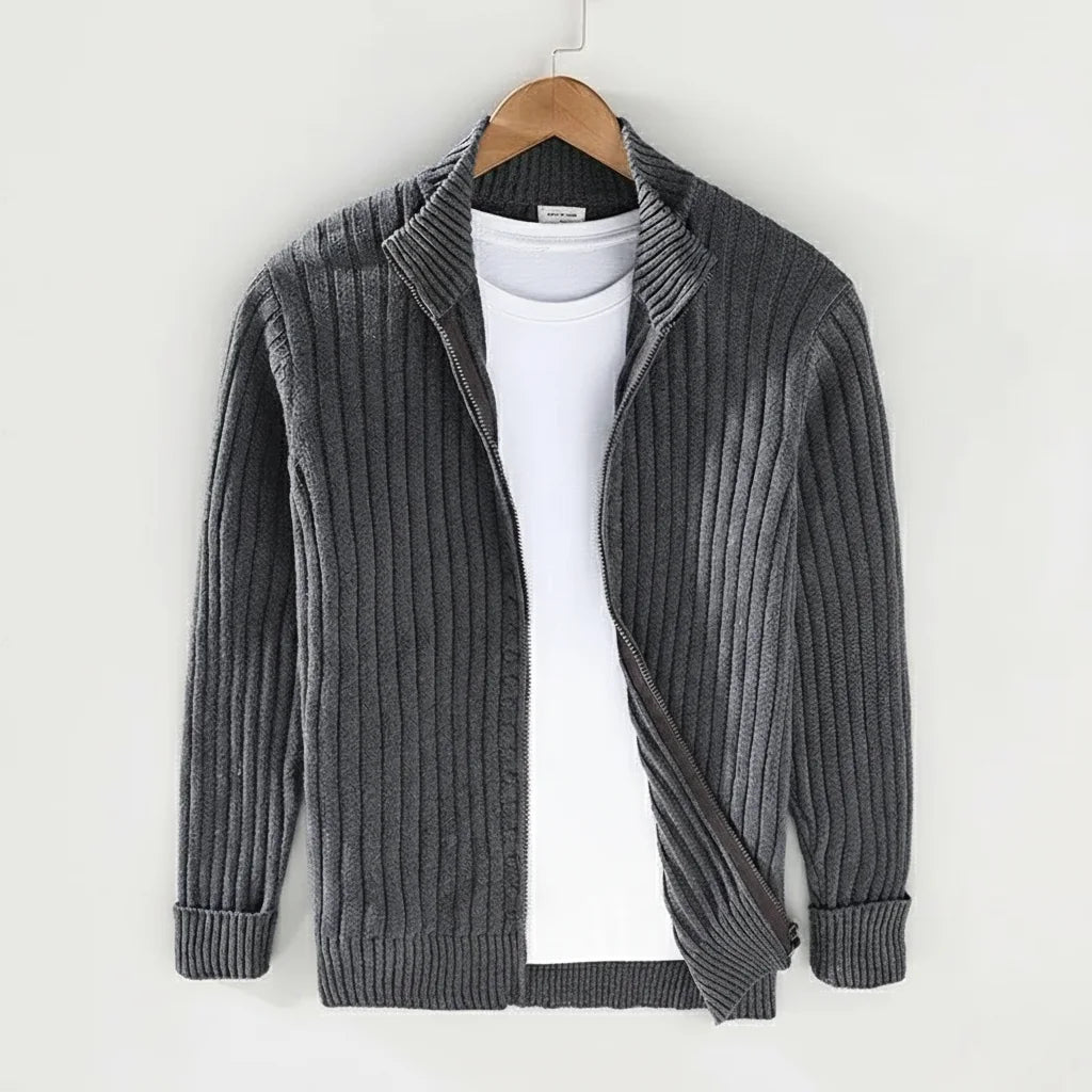 Thorne Knit Jacket (Ribbed Zip Cardigan)