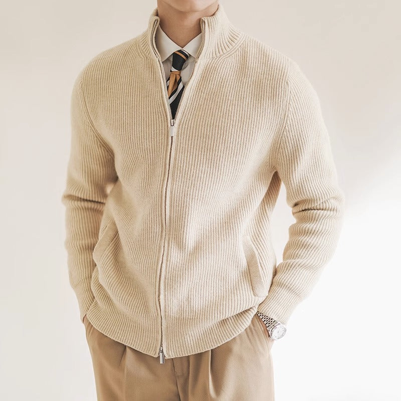Russell | Men's Full Zip Ribbed Knit Sweater
