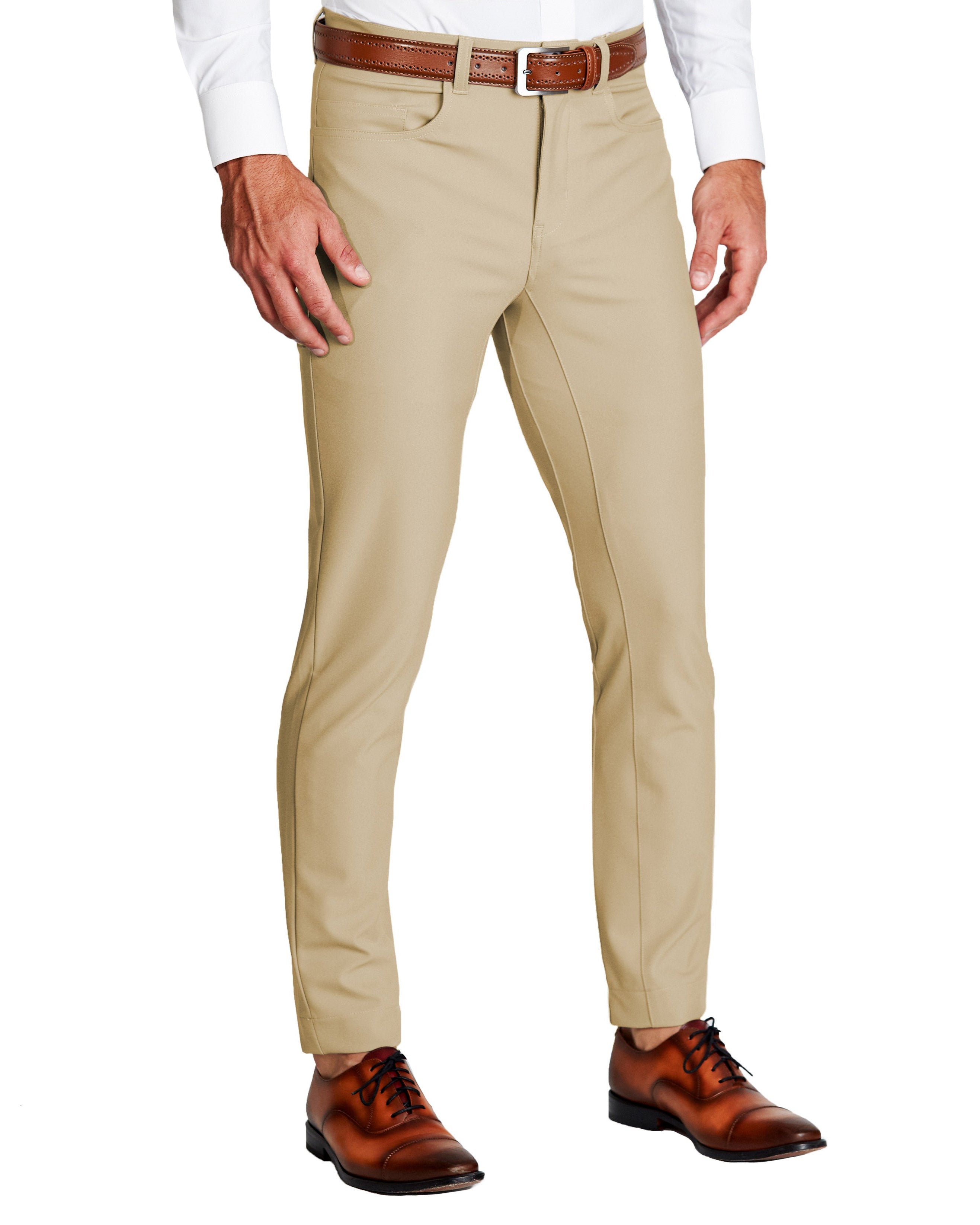 Athletic Fit Stretch Tech Chino - Mid Khaki