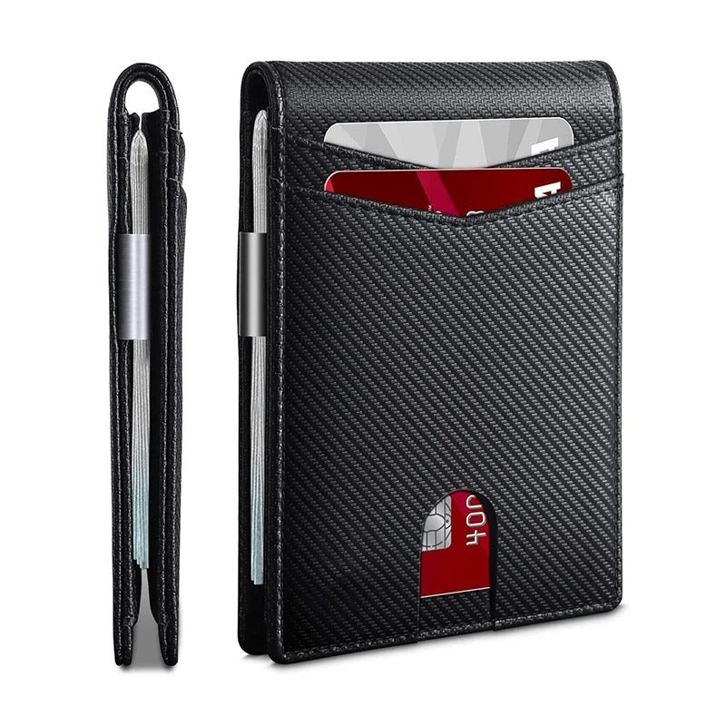 Luxury Men's Carbon Fiber RFID Wallet - Slim, Small, and Stylish Cash Holder