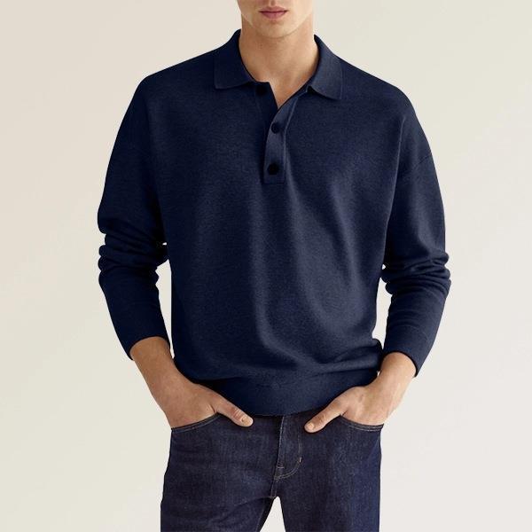 Loxley | Men’s Polo Shirt – Long Sleeve Knit Cotton Blend