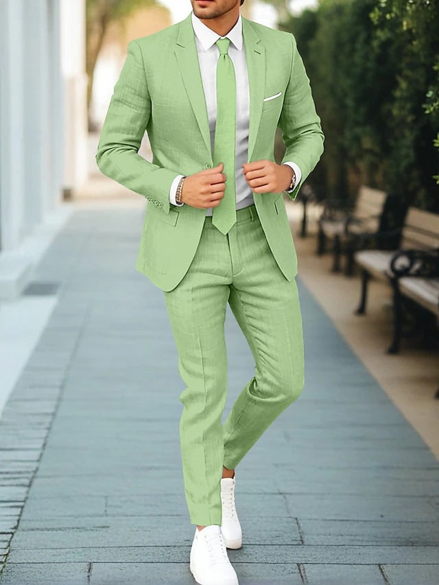 Men’s Two-Piece Suit – Lightweight Tailored Blazer and Trousers