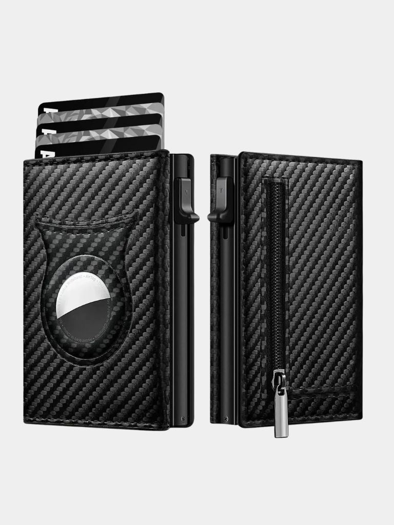 Carbon Fiber Wallet with Air Tag Holder RFID Blocking - Fayymont Co
