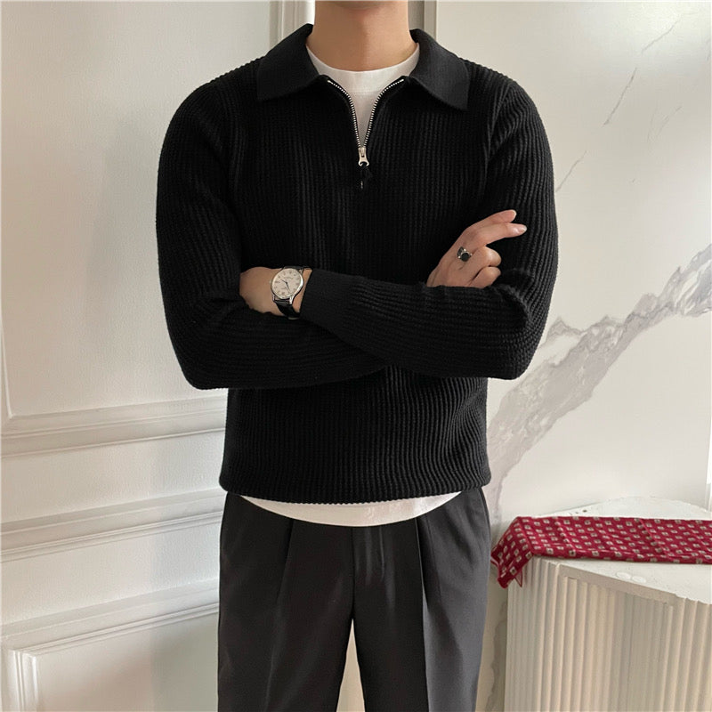 Cotton Zipped Sweater - Fayymont Co