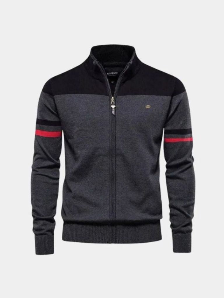 Cardigan Sweater Zipper Standing Collar Knitwear - Fayymont Co