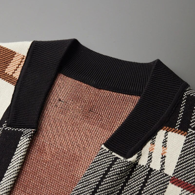 Abstract Wool Knitted Cardigan