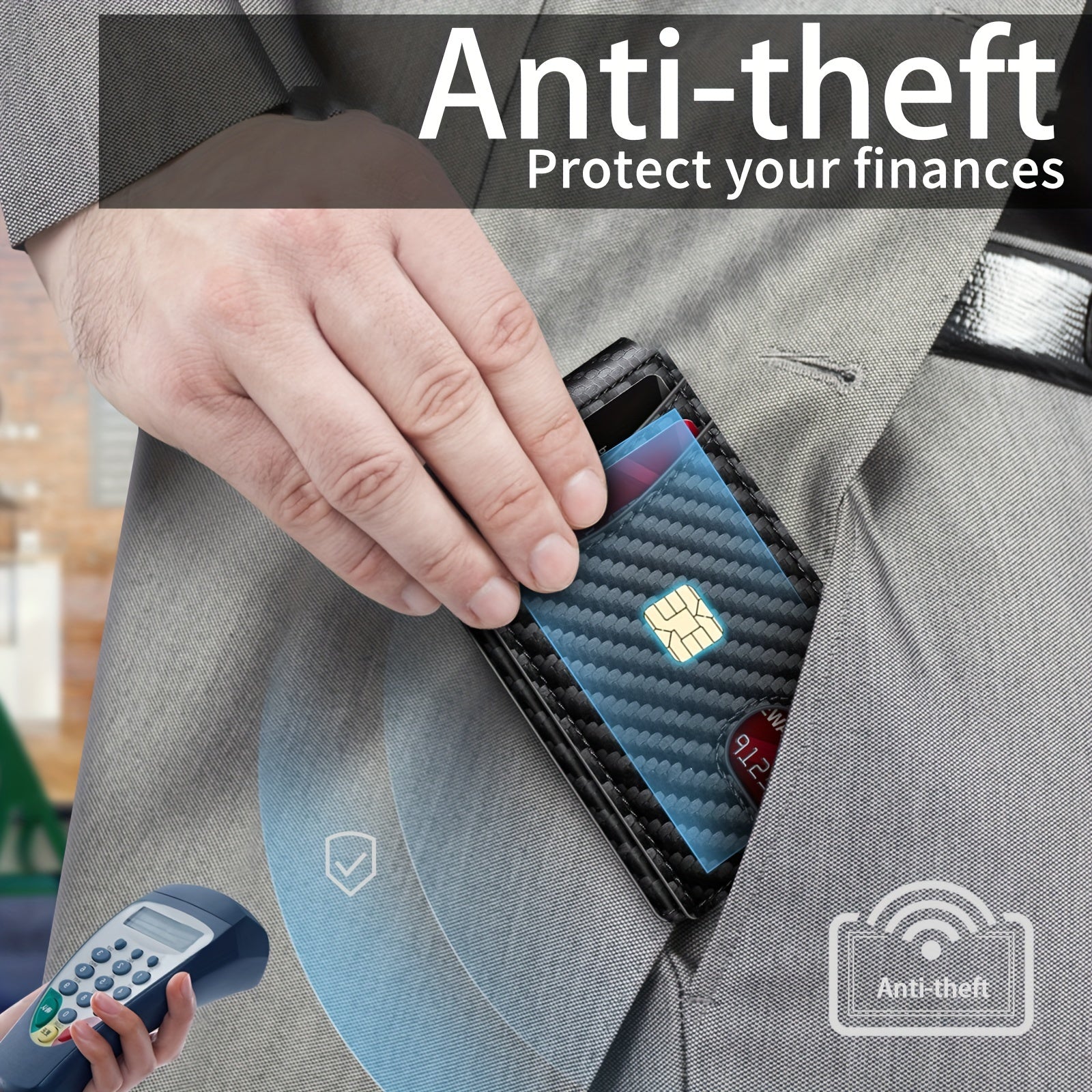 Men's RFID Blocking Bifold Wallet with Pop-up Card | FREE Surprise Gift