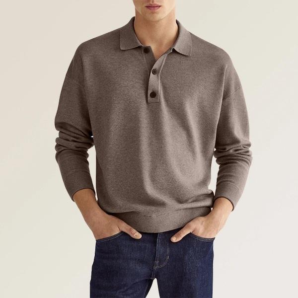 Loxley | Men’s Polo Shirt – Long Sleeve Knit Cotton Blend