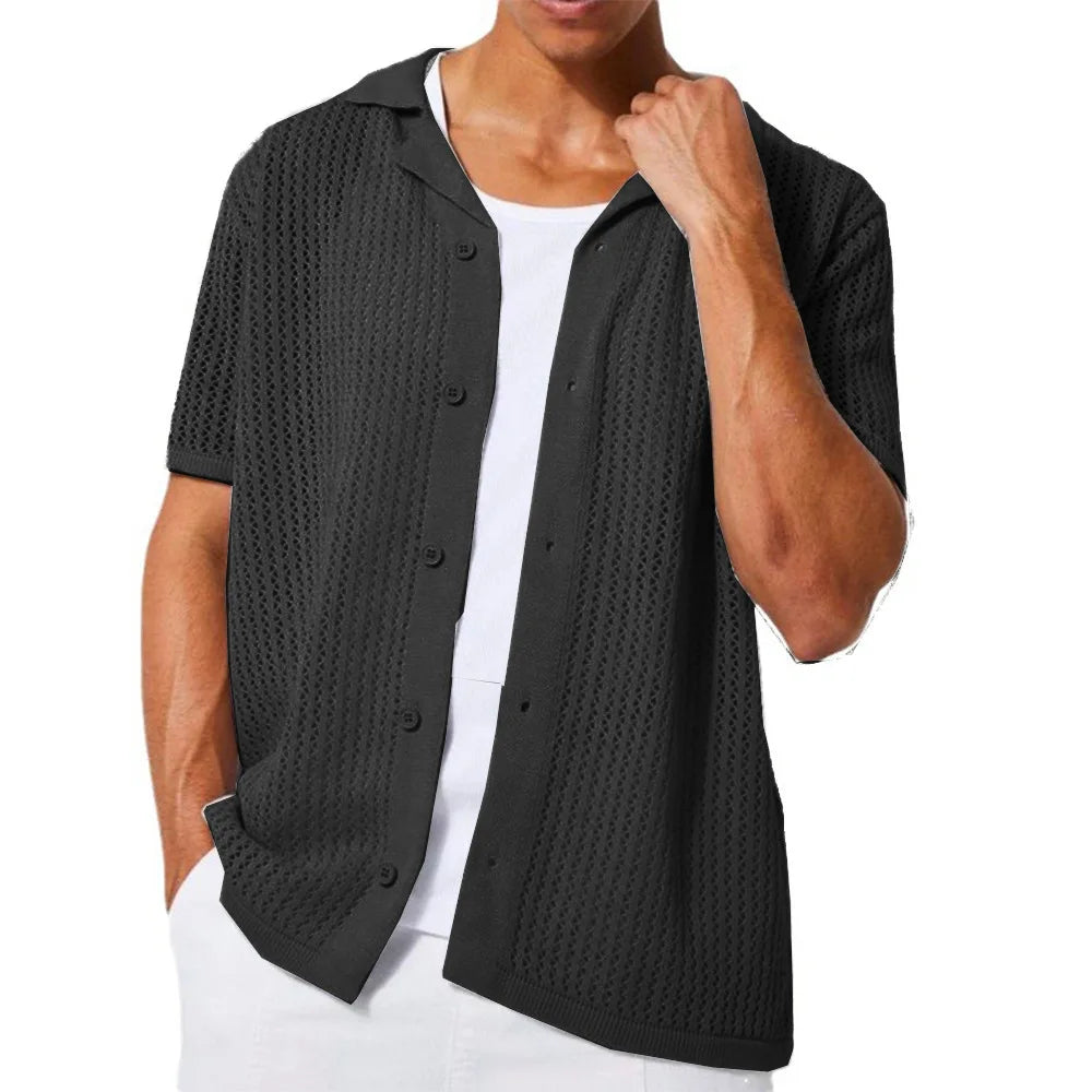 Devon Knitted Short-Sleeve Shirt