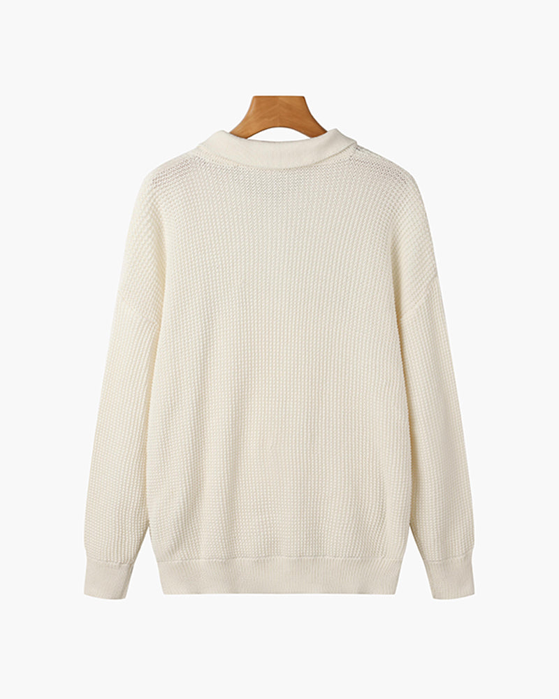 Cotton Zipped Sweater - Fayymont Co