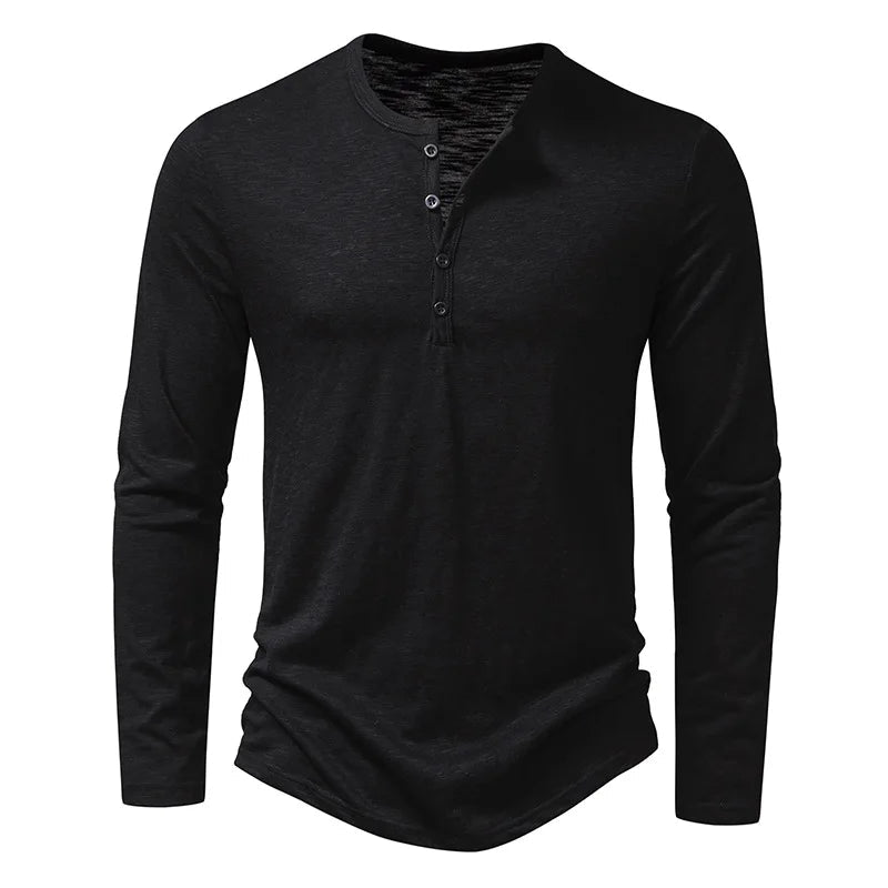 Riverside Long-Sleeve Henley — Cotton Knit