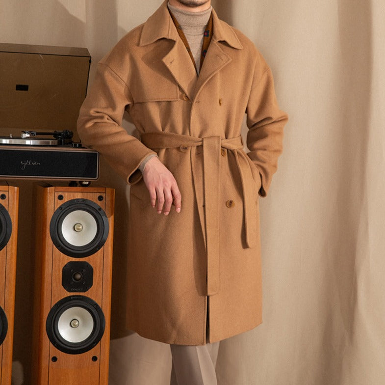 Firenze Wool Blend Belted Double Breasted Coat