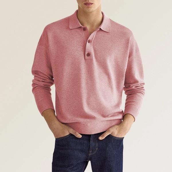 Loxley | Men’s Polo Shirt – Long Sleeve Knit Cotton Blend