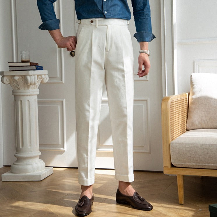 Cotton Twill Antibes Straight Fit Trousers