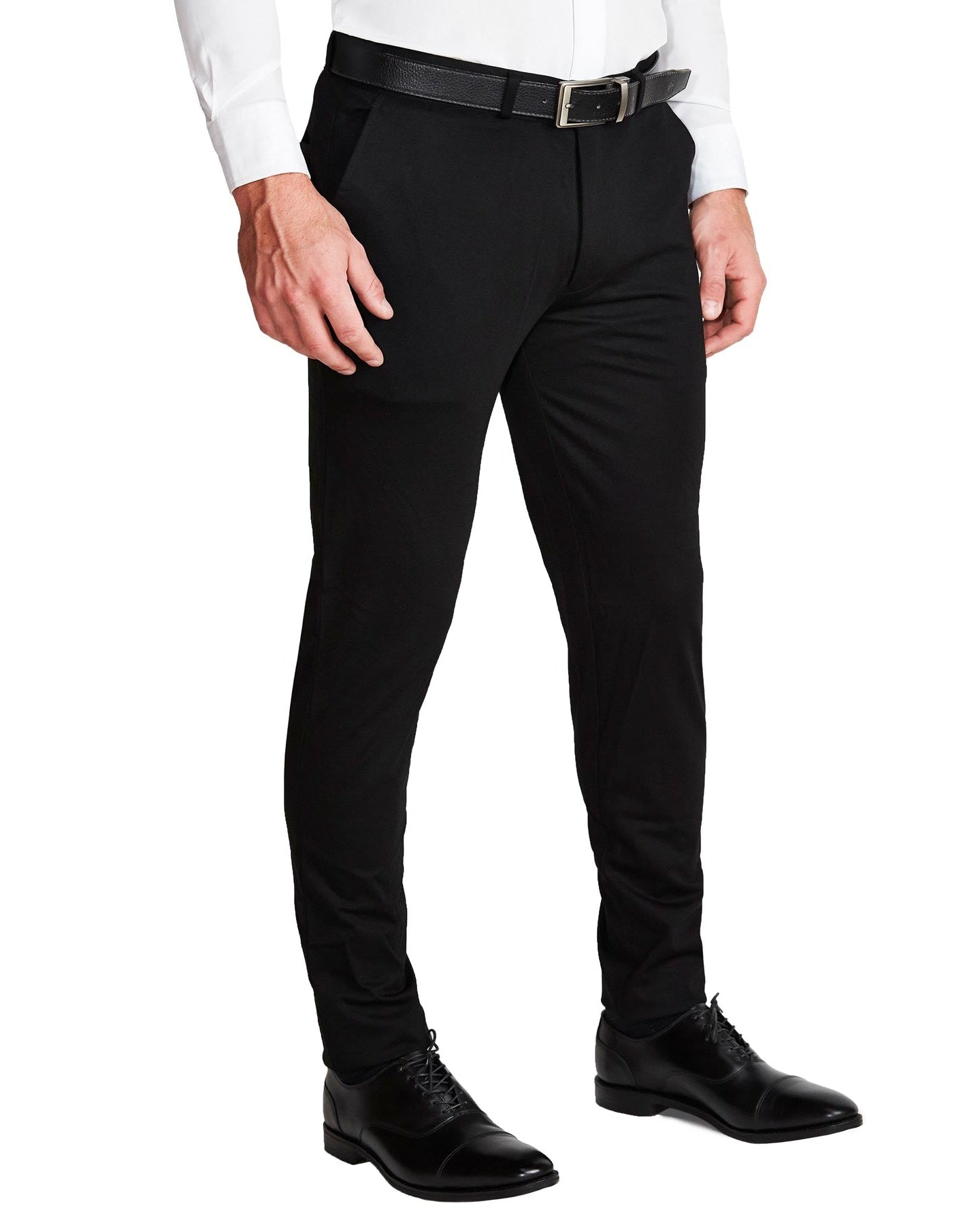 Athletic Fit Stretch Suit Pants - Black