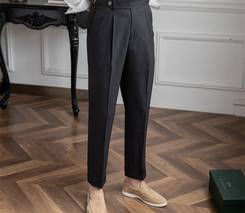Antibes Straight Fit Single Pleated Trousers