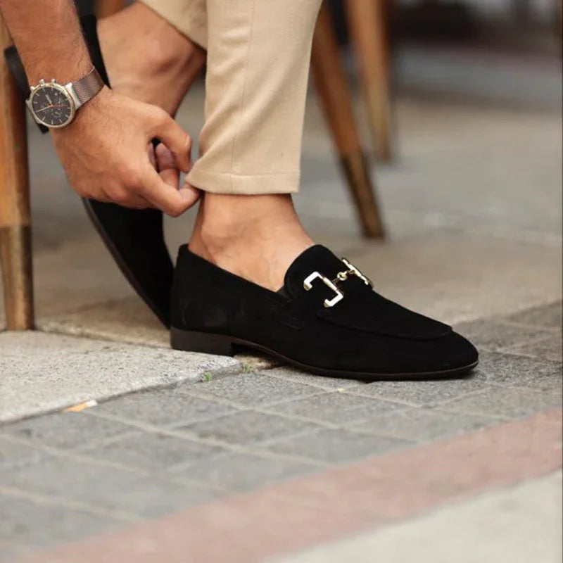 Men's Loafers Suede with Horsebit Detail