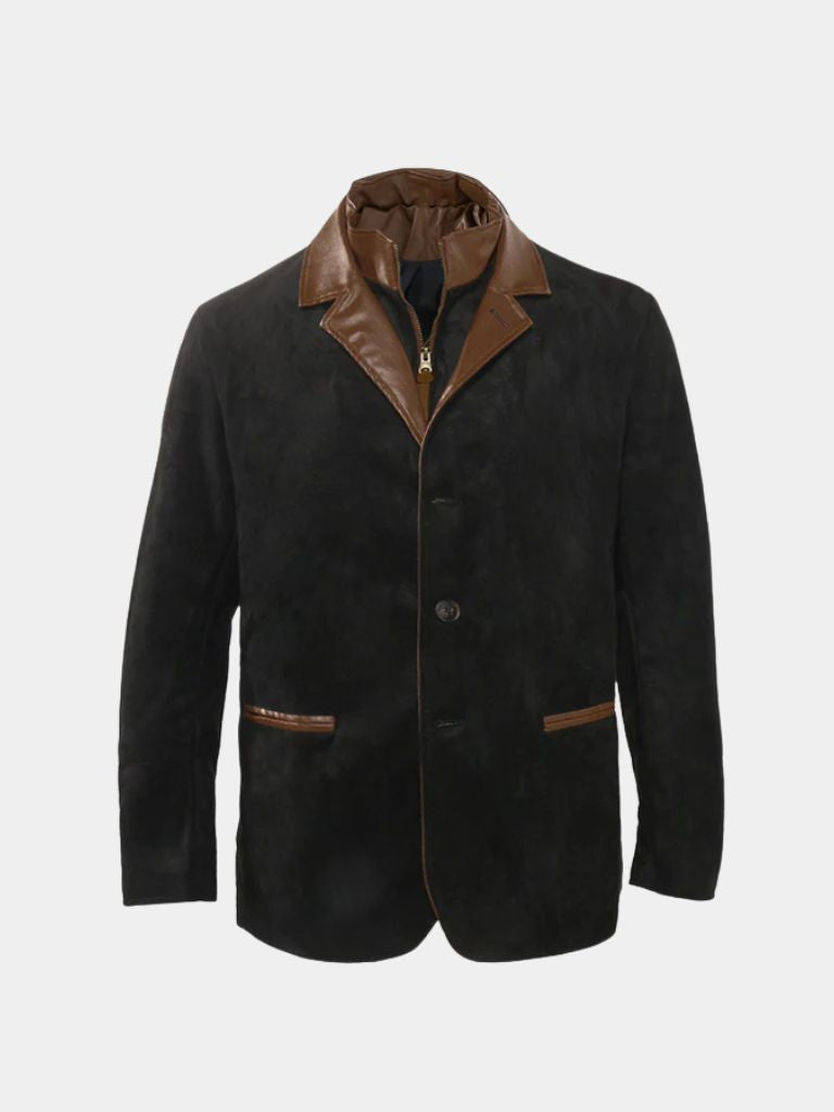 Lucien Autumn Suede Coat - Cross & Crown