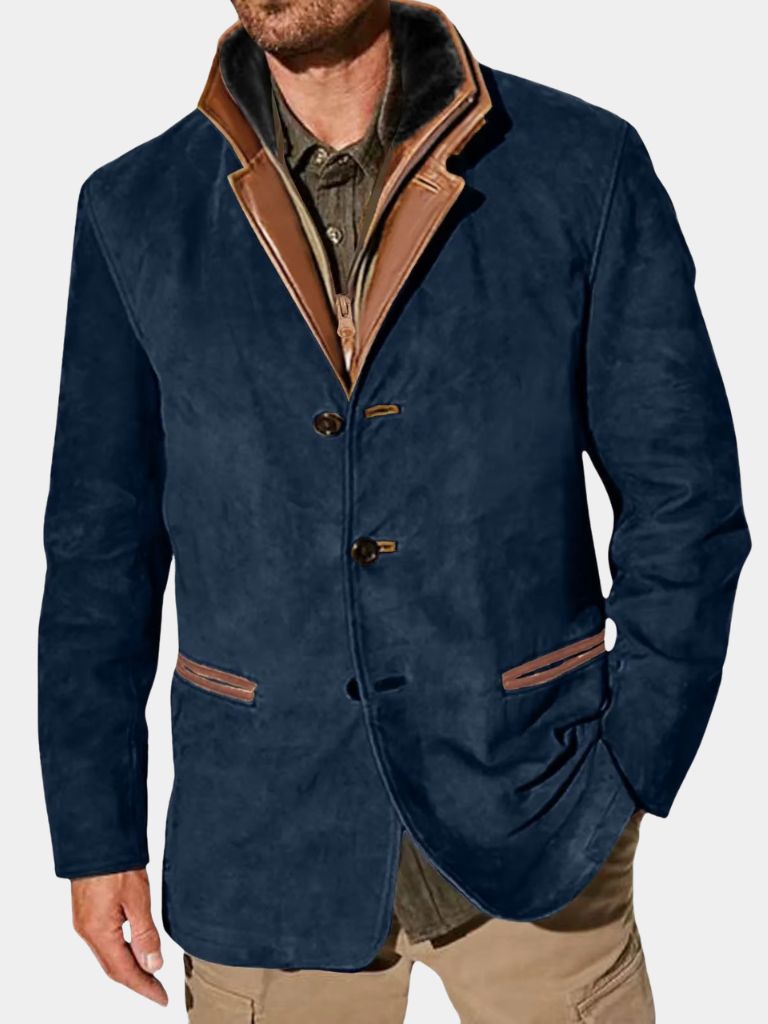 Lucien Autumn Suede Coat - Cross & Crown