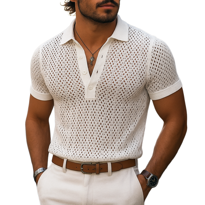 Greenwich Open-Weave Polo