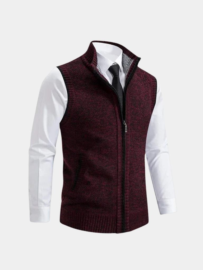 Elegant Full-Zip Sweater Vest - Fayymont Co