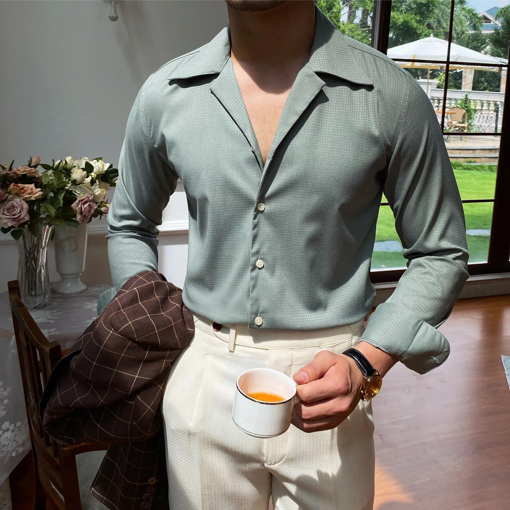 Luxury wedding shirt men