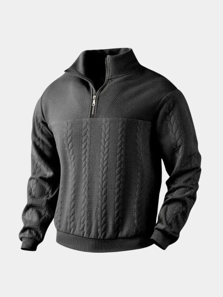 Essential Henley Quarter Zip Pullover - Fayymont Co