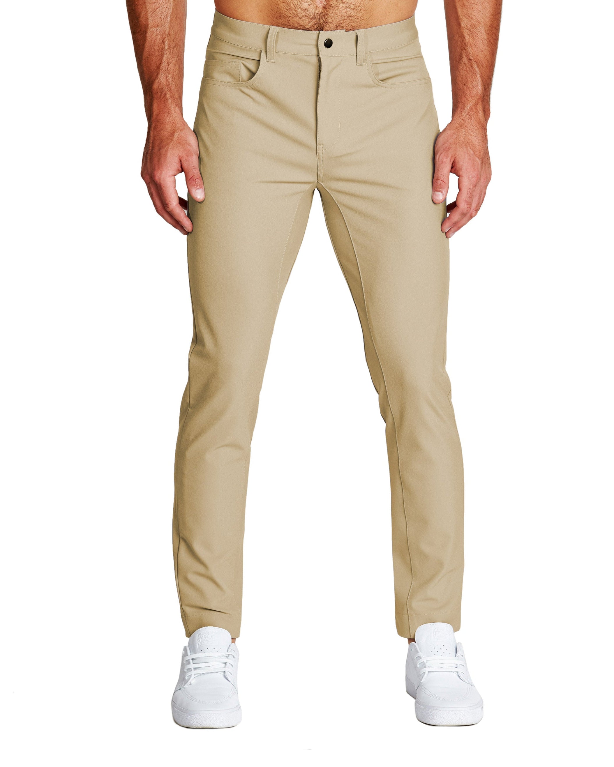 Athletic Fit Stretch Tech Chino - Mid Khaki