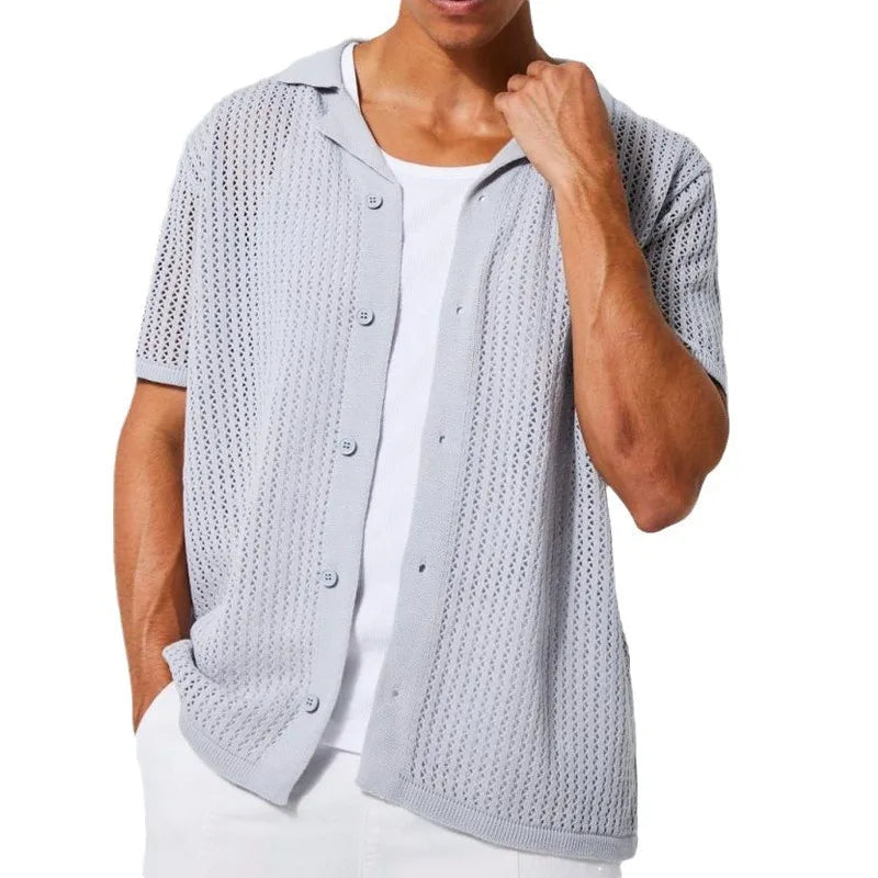 Devon Knitted Short-Sleeve Shirt