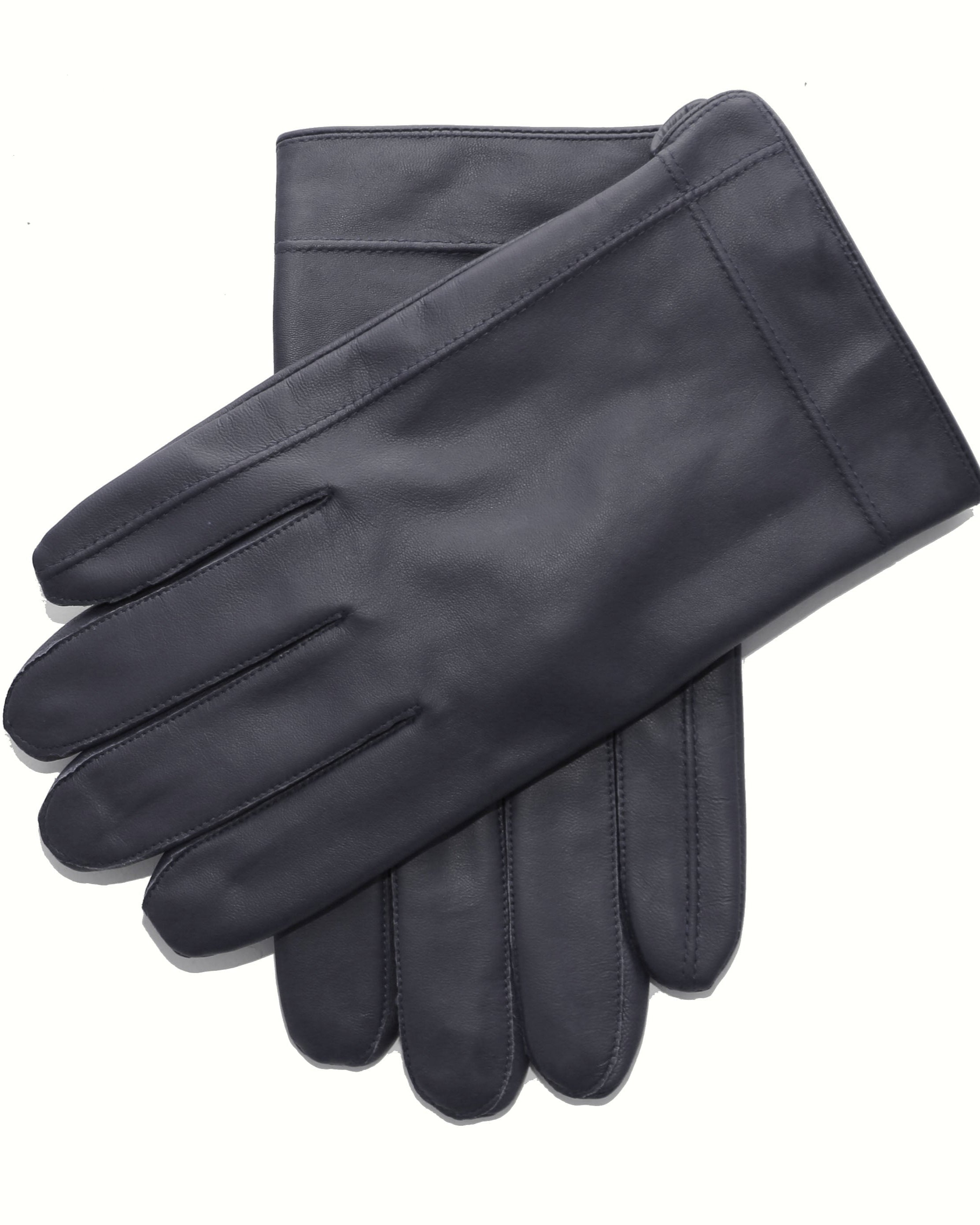 Leather Gloves - Navy