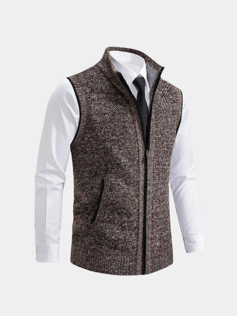 Elegant Full-Zip Sweater Vest - Fayymont Co