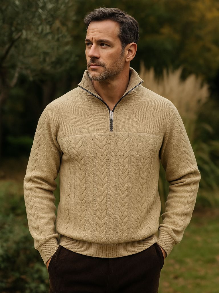 Essential Henley Quarter Zip Pullover - Fayymont Co