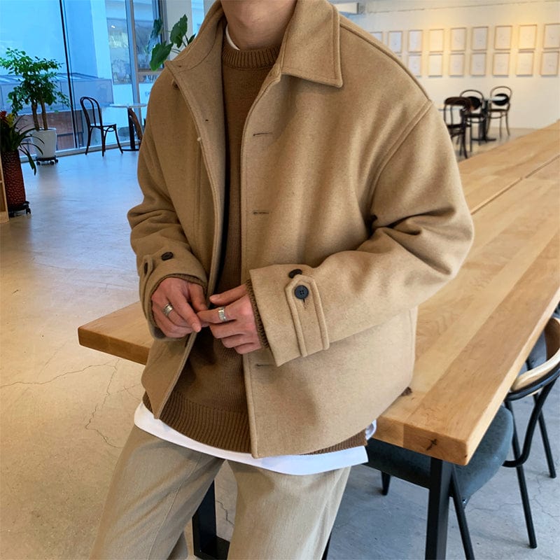 Khaki Woolen Coat Jacket
